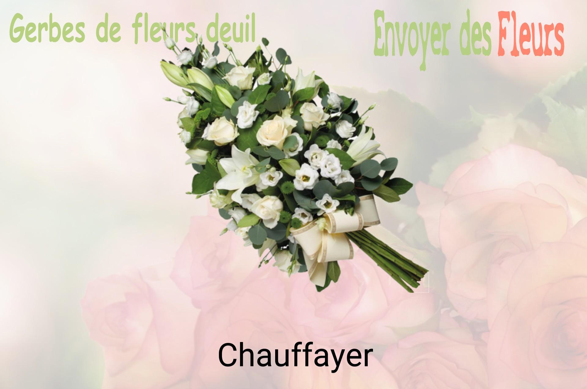Gerbe de fleurs de deuil livrée à Chauffayer